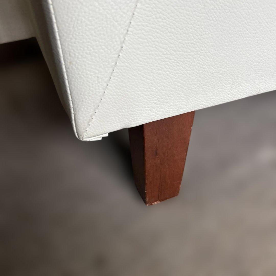 ホワイト 合成皮革 1人掛けソファ