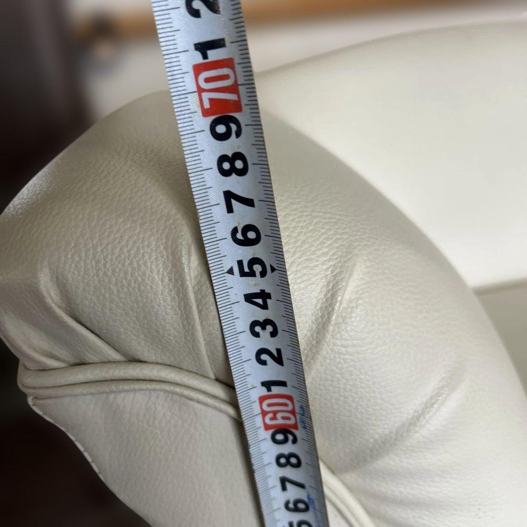 ホワイト 合成皮革 1人掛けソファ