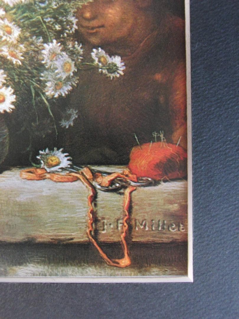 ジャン＝フランソワ・ミレー、【雛菊】、希少な額装用画集より