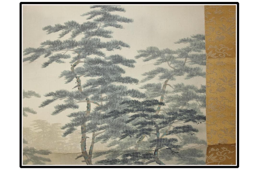 時代の掛軸　風景　肉筆保証　蔵整理不用品処理　中国美术品 X1091C16-9