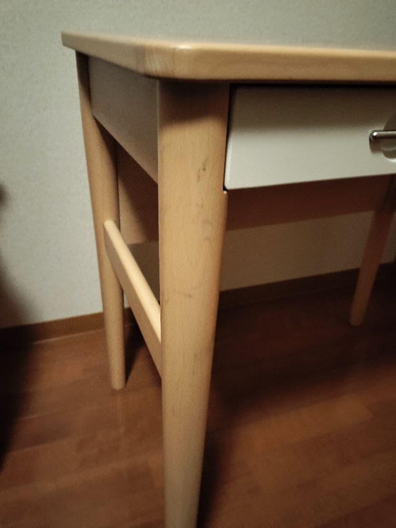 コイズミ　ナチュラル木製　引き出し2つ付き　テーブル　学習机