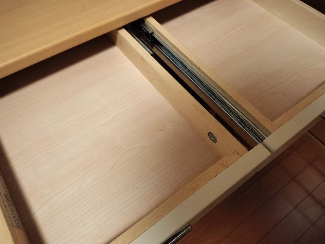 コイズミ　ナチュラル木製　引き出し2つ付き　テーブル　学習机