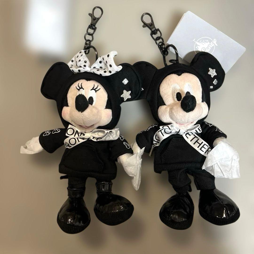 ディズニー black style ミッキー ミニー ぬいぐるみキーチェーン