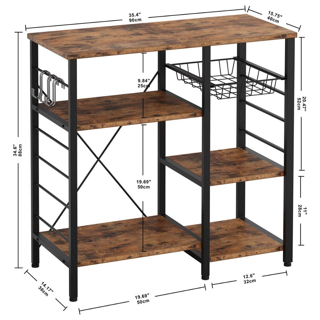 キッチン収納 5段収納スペース 多機能 ラック スライド