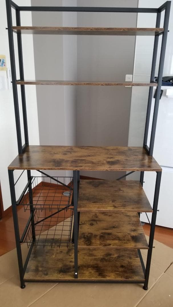 キッチン収納 5段収納スペース 多機能 ラック スライド