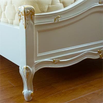 値下げしました！マットレス付 ロココ調 白 金箔仕上 セミダブルベッド