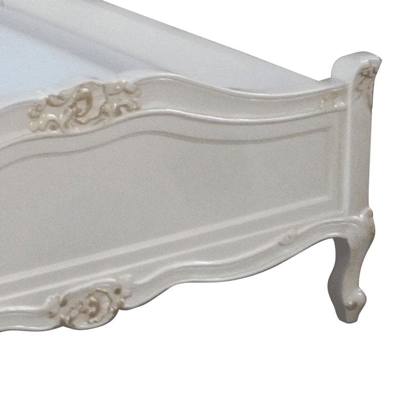 値下げしました！マットレス付 ロココ調 白 金箔仕上 セミダブルベッド