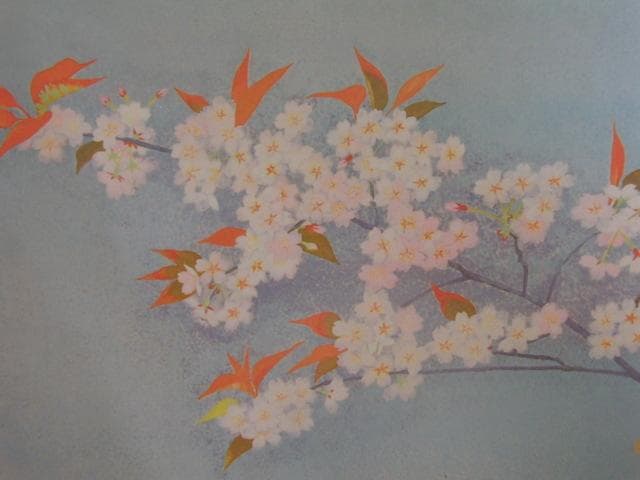 濱田台児、【桜】、希少な大判額装用画集より、美品、日本人画家、新品額装付
