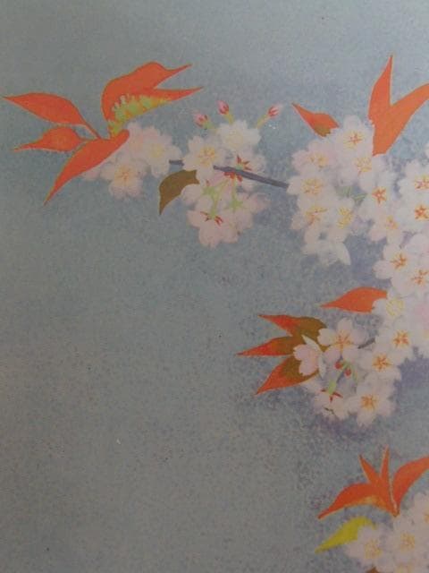 濱田台児、【桜】、希少な大判額装用画集より、美品、日本人画家、新品額装付