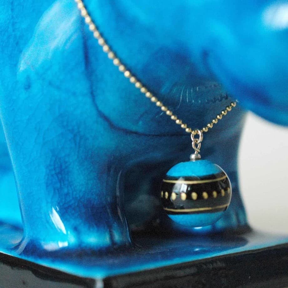 新品　幸兵衛窯 青釉オーナメント タウレト 古代エジプトの神 カバ の置物