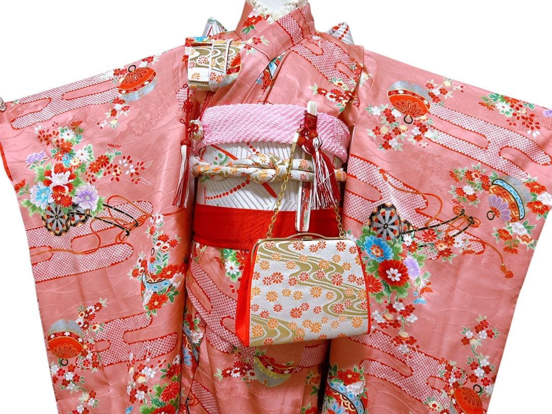 レトロ正絹♡七五三　7歳　女の子　フルセット　一式　ピンク