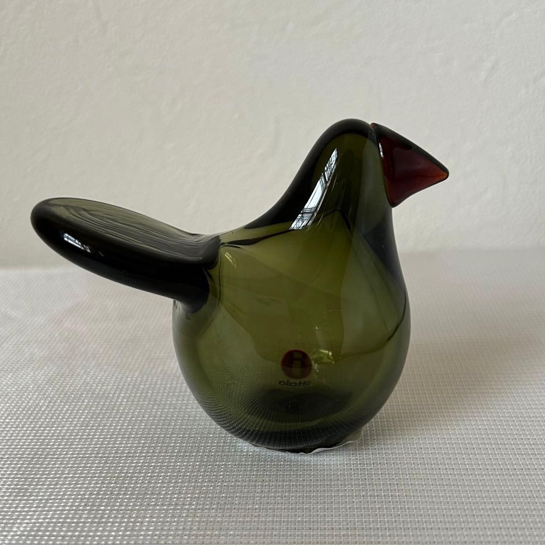 オイバ・トイッカ ガラスの鳥 シエッポ Sieppo モスグリーン