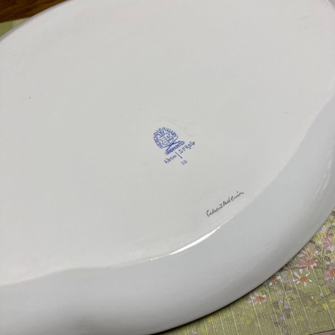 【専用】ヘレンド　セーブル風金彩小花　パーティトレイ　オーバルディッシュ