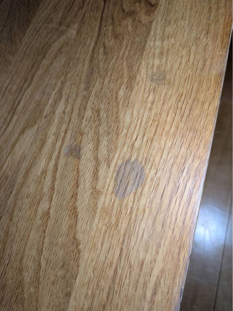 ■送料込■無印 無垢材木製ローテーブル オーク 引出し センター机デスク天然木