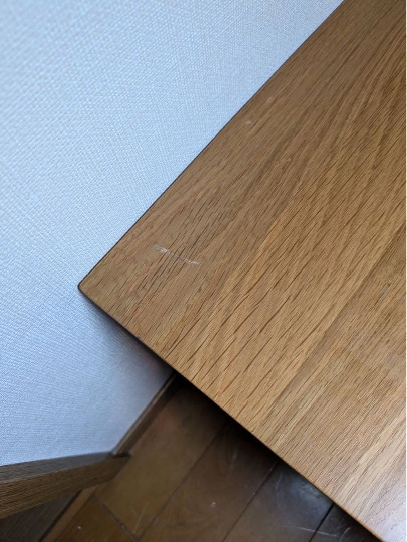 ■送料込■無印 無垢材木製ローテーブル オーク 引出し センター机デスク天然木
