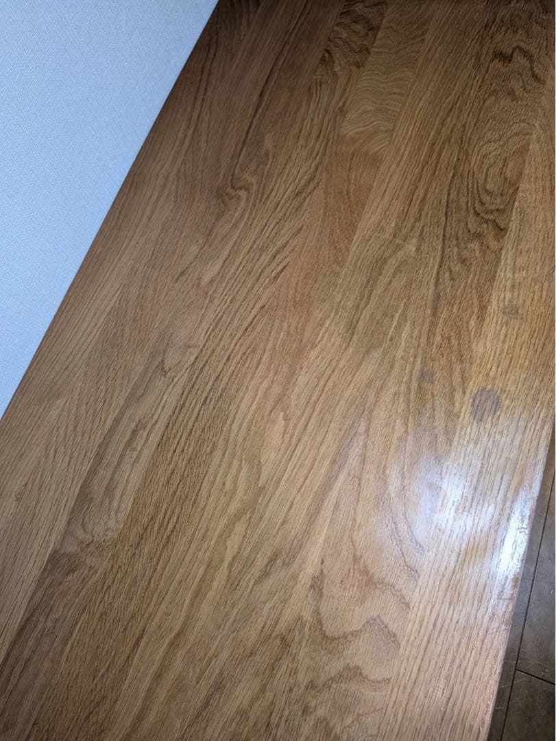 ■送料込■無印 無垢材木製ローテーブル オーク 引出し センター机デスク天然木