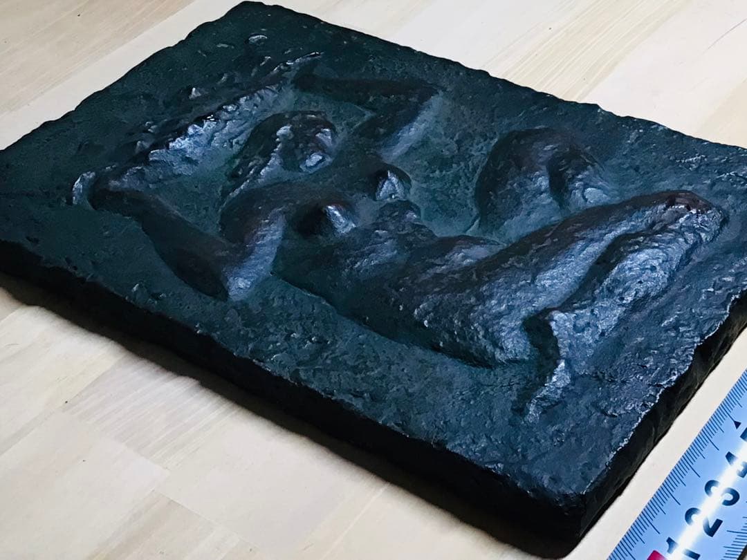 ◉真作保証品◉神戸有名具象彫刻家◉新谷英夫◉ブロンズレリーフ〓裸婦像◉額装つき◉