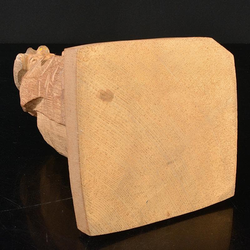 平安　野呂天潤作　木彫彩色　舞妓　置物　共箱　V　R6596