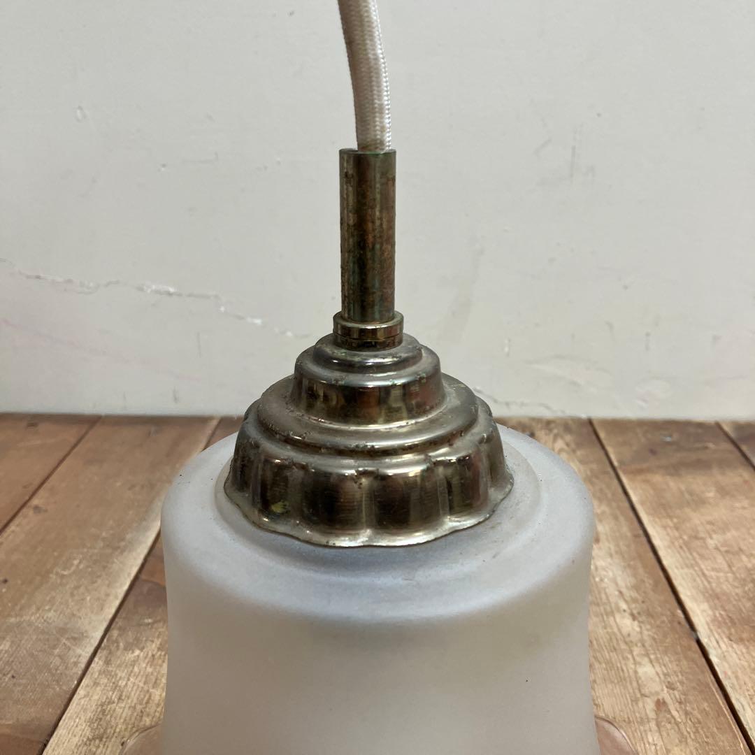 D-2 ⑦ 昭和レトロ フリル型 ガラスシェード ペンダントライト シーリング