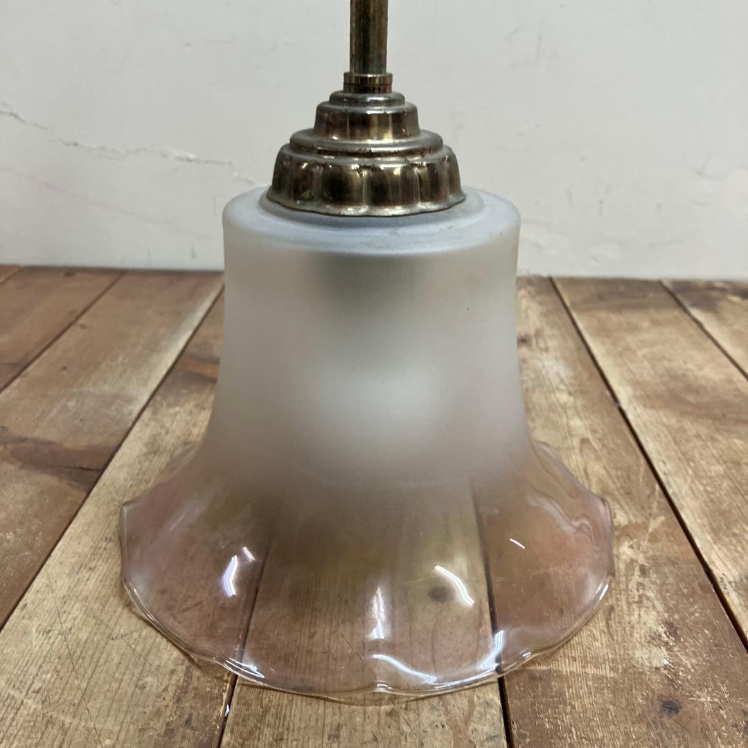 D-2 ⑦ 昭和レトロ フリル型 ガラスシェード ペンダントライト シーリング