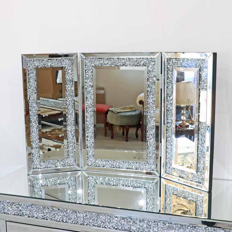 ミラー家具 ドレッサー スツール 三面鏡 セット ジュエリーデスク 3点セット