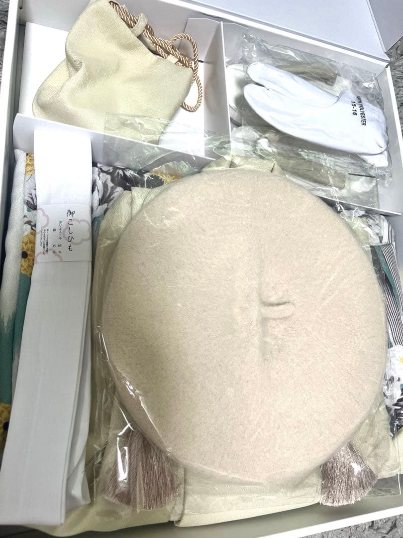 七五三 着物セット クリーム色 草履付き