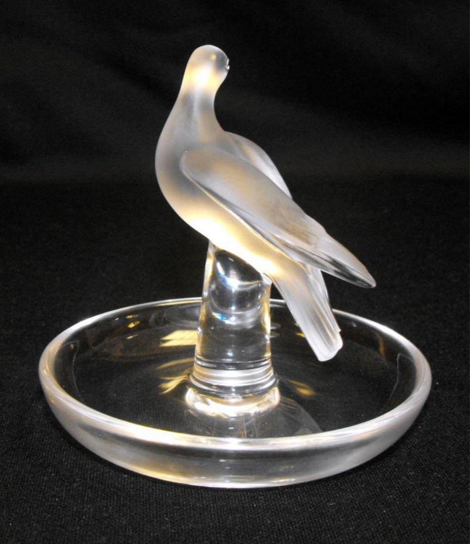 LALIQUE ラリック フランス クリスタル 鳩 リングホルダーアンティーク