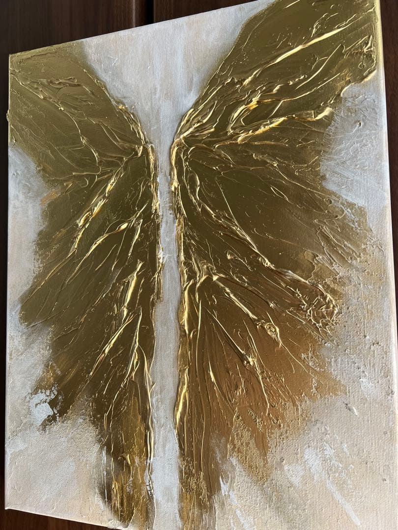 インテリア/絵画/アート/抽象画/モダン/ホテル/ホワイト/ゴールド/羽