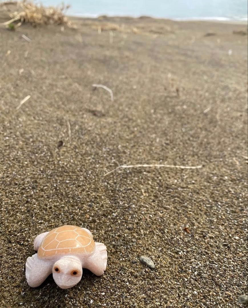 石製亀の置物セット（3色）