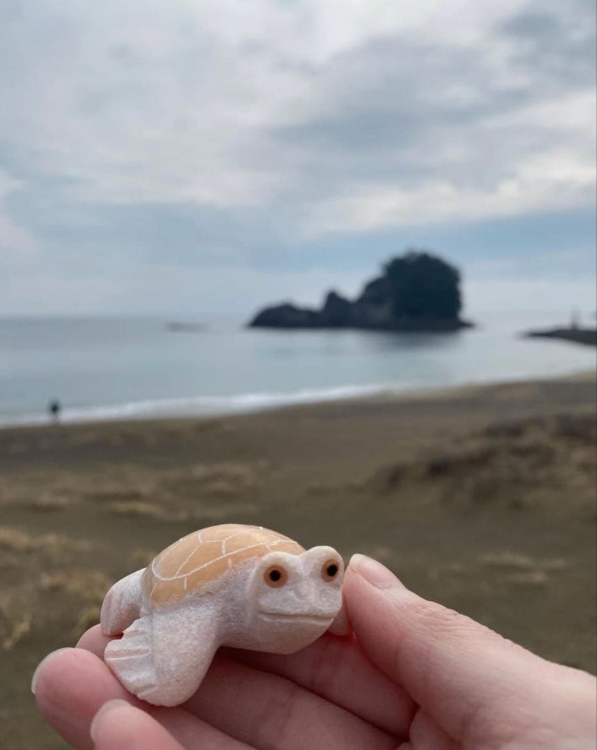 石製亀の置物セット（3色）