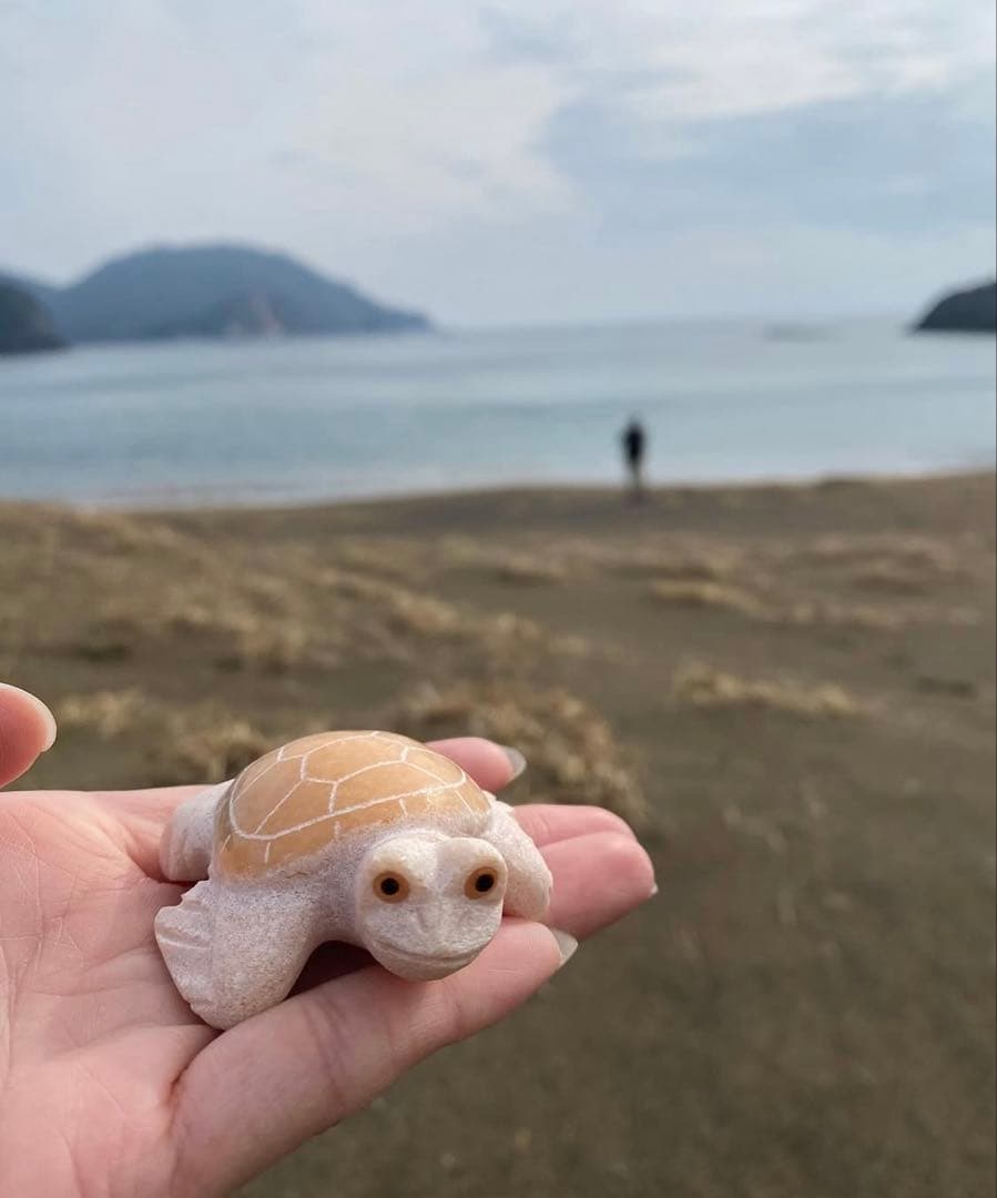 石製亀の置物セット（3色）