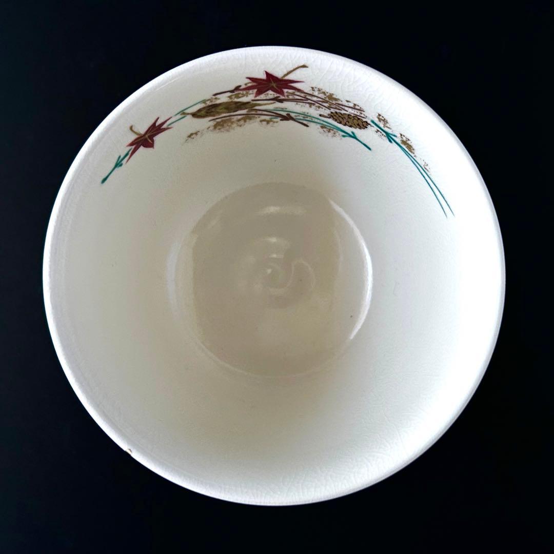 【新品】茶道具　仁清写　吹寄せ絵　茶碗　田中方円　共箱　京焼　ふきよせ　色絵　秋