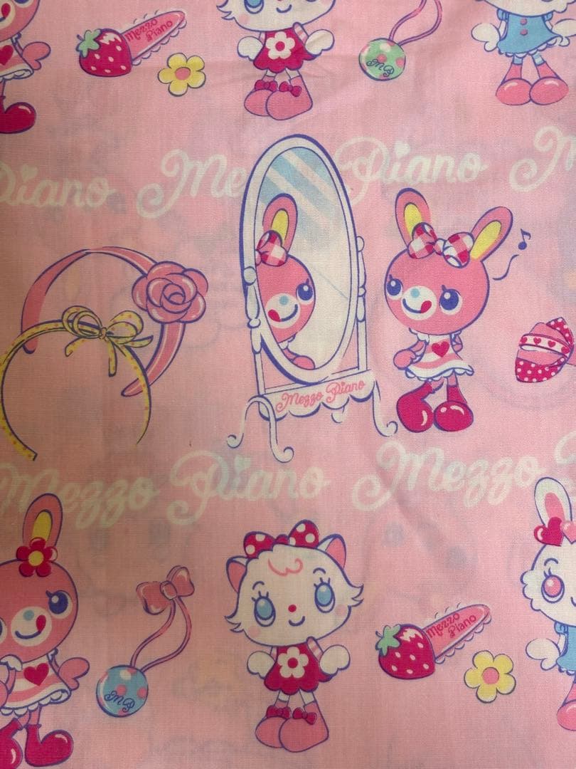 【レア✨新品未使用】Mezzo Piano✨ミミポポ ☆フラットシーツ&枕カバー