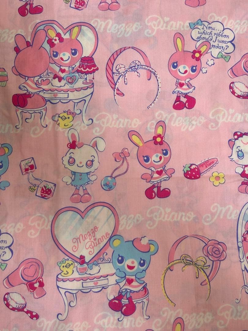 【レア✨新品未使用】Mezzo Piano✨ミミポポ ☆フラットシーツ&枕カバー