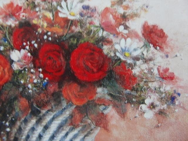 今関アキラコ【花かご】希少画集画、状態良好、新品高級額装付