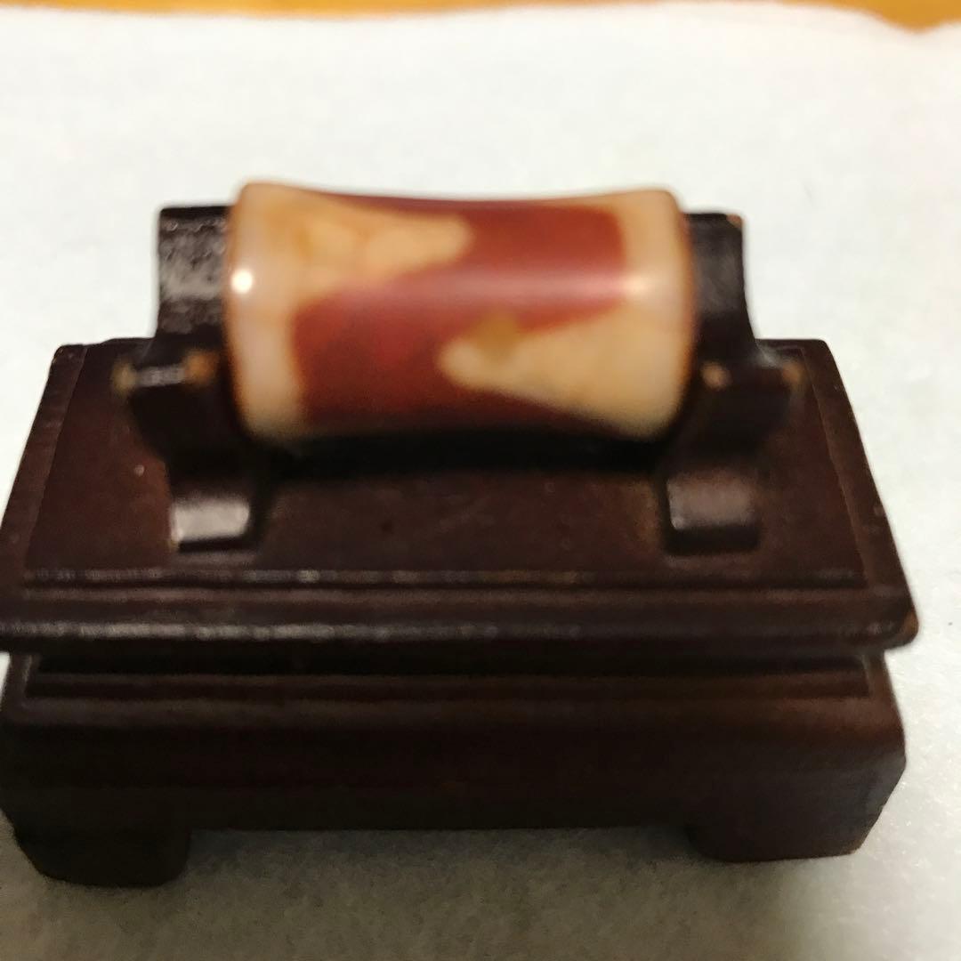 超激レア珍品‼︎ 赤龍紋　虎牙天珠　珍品　鼓型