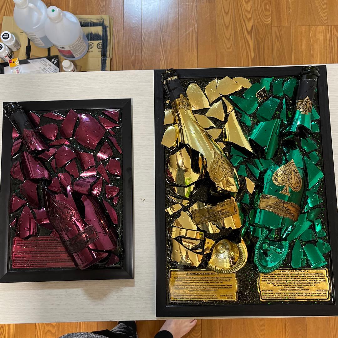 第3弾 大型シャンパンアート アルマンドゴールド・グリーン 壁掛け