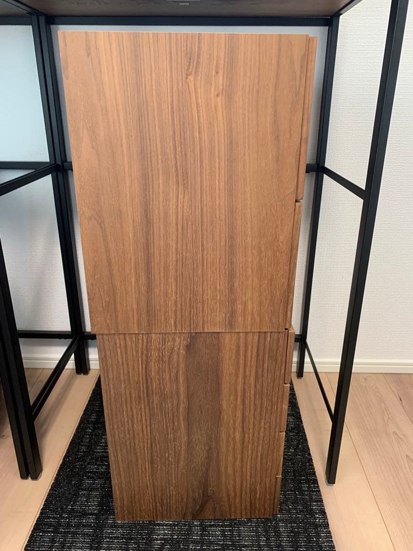 無印良品　スタッキングチェスト2個 ウォールナット材