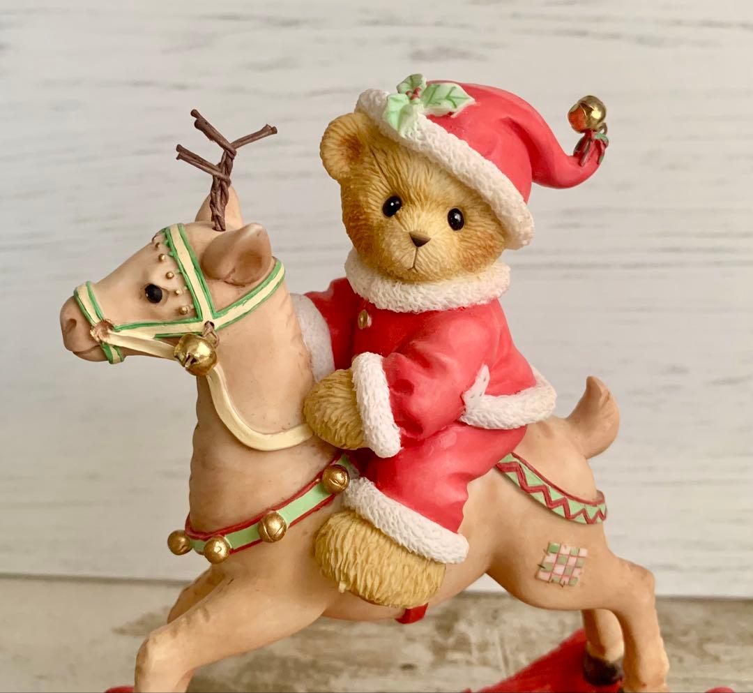 チェリッシュドテディーズ トナカイに乗ったクマ クリスマス 置物