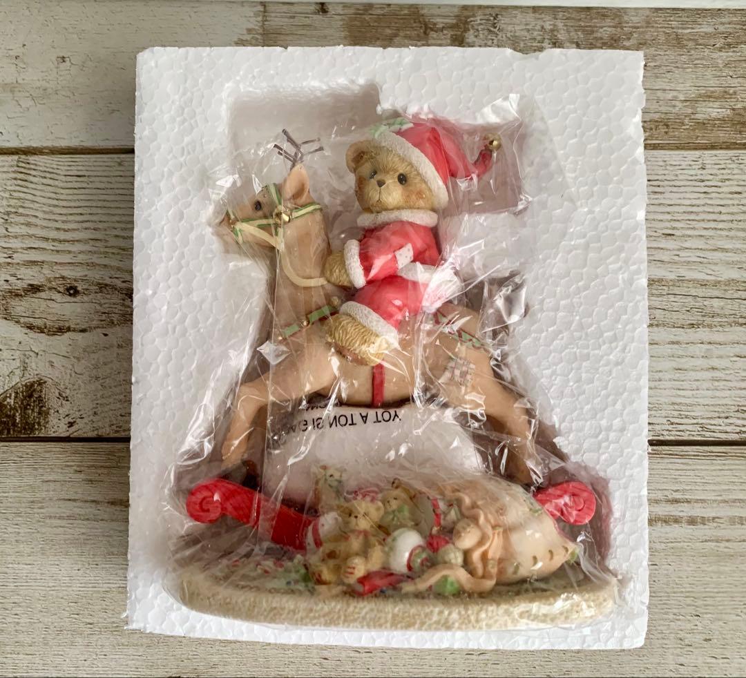 チェリッシュドテディーズ トナカイに乗ったクマ クリスマス 置物