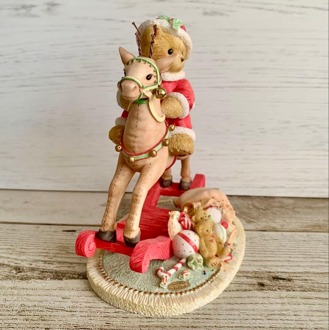 チェリッシュドテディーズ トナカイに乗ったクマ クリスマス 置物