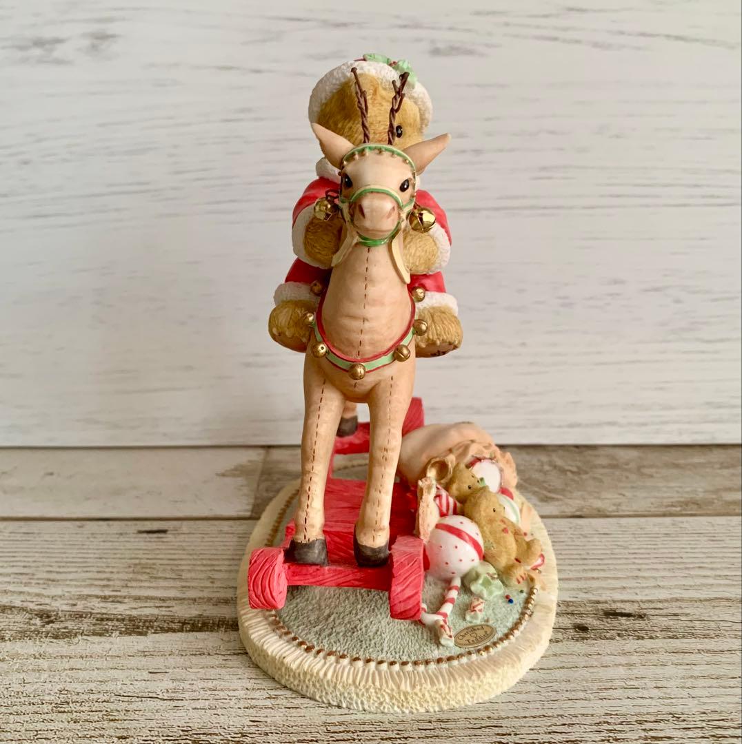 チェリッシュドテディーズ トナカイに乗ったクマ クリスマス 置物