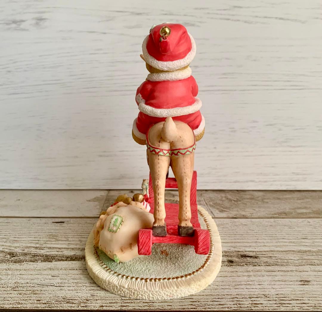 チェリッシュドテディーズ トナカイに乗ったクマ クリスマス 置物