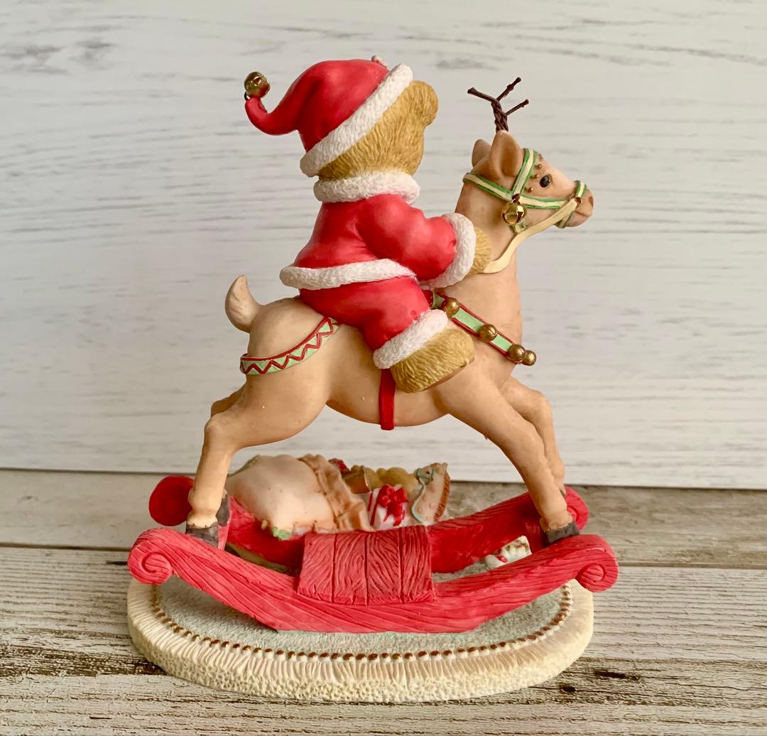 チェリッシュドテディーズ トナカイに乗ったクマ クリスマス 置物