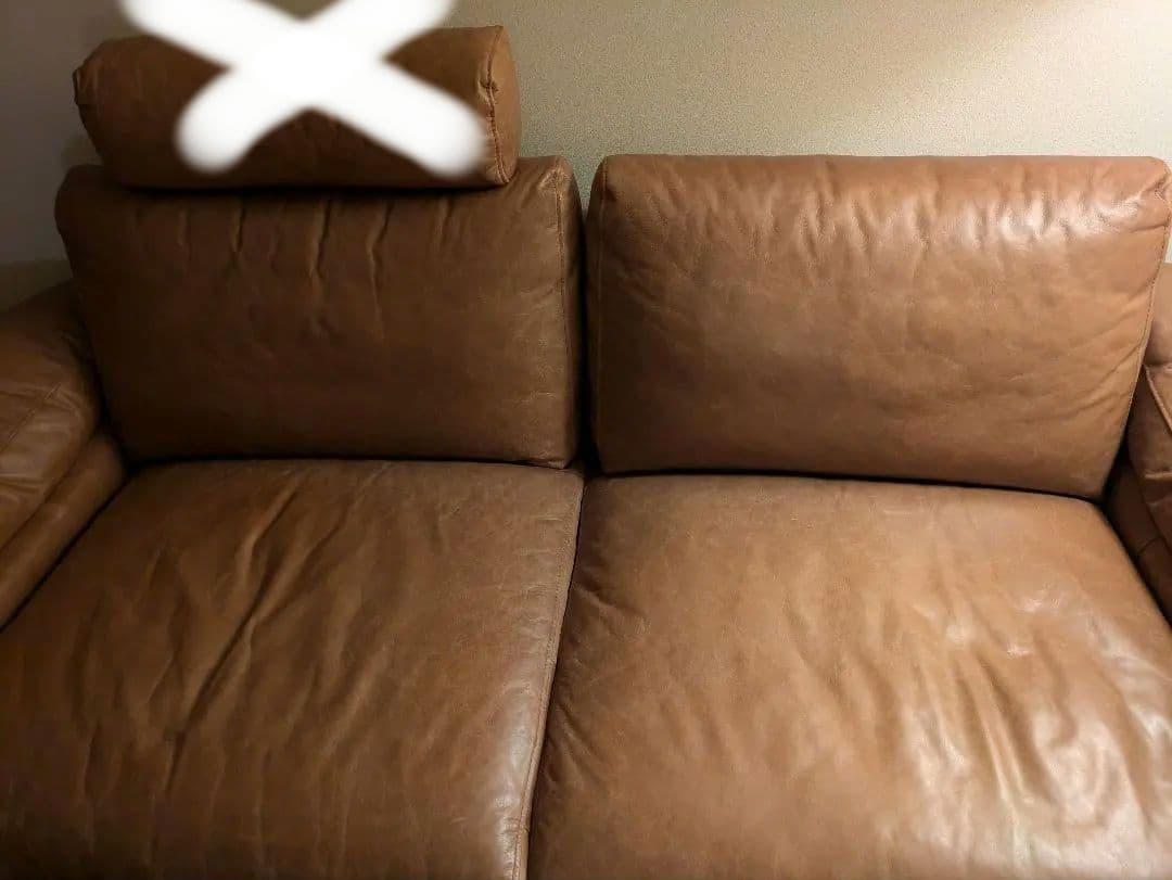 【美品】unico ブラウン レザー 3人掛けソファ　SEINN/セイン