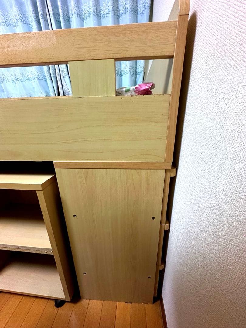 ニトリ ロフトベッド 収納棚付き 美品 即日発送 引取り大歓迎 早い者勝ち