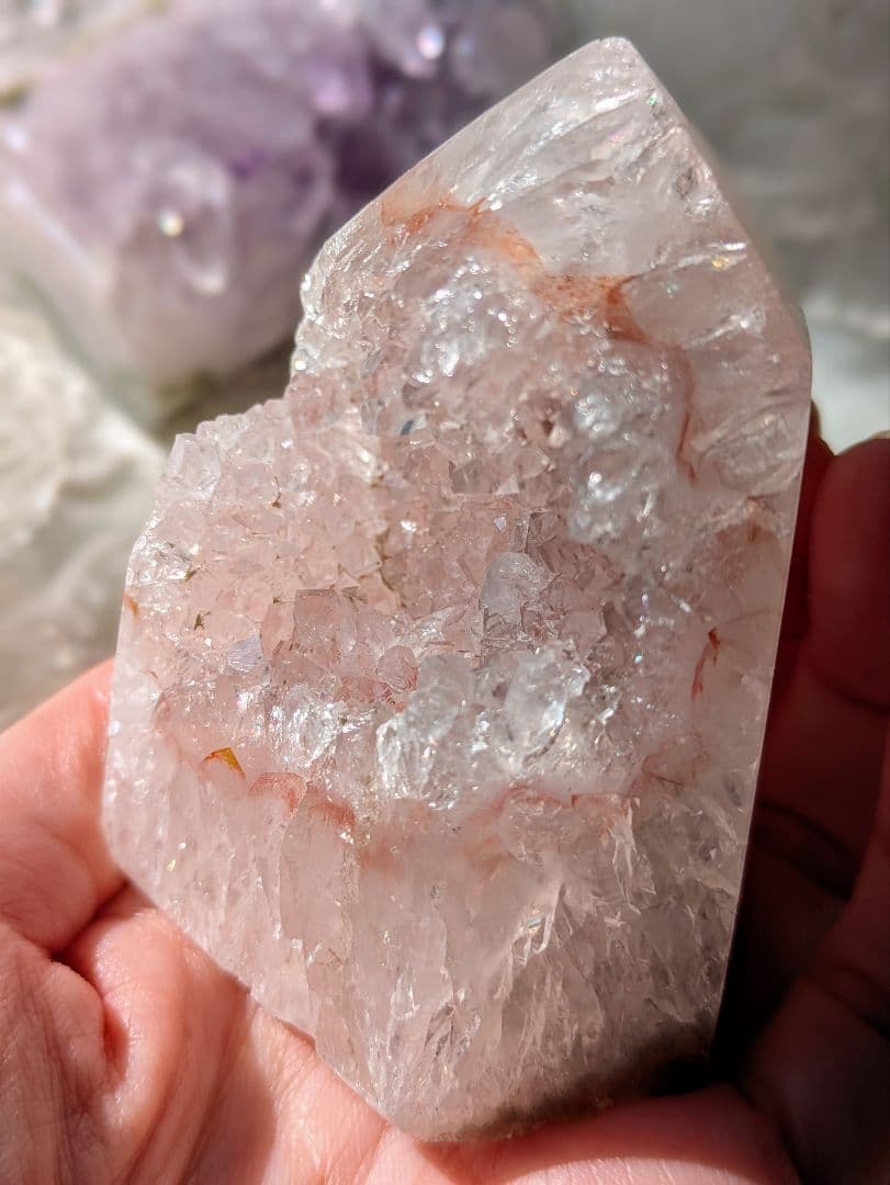 希少 ピンク✕ホワイト ♡瑪瑙タワー ジオード♡ 天然石 - メルカリ