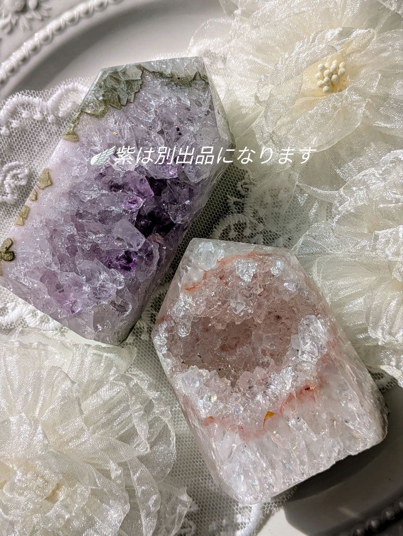 希少 ピンク✕ホワイト ♡瑪瑙タワー ジオード♡ 天然石 - メルカリ