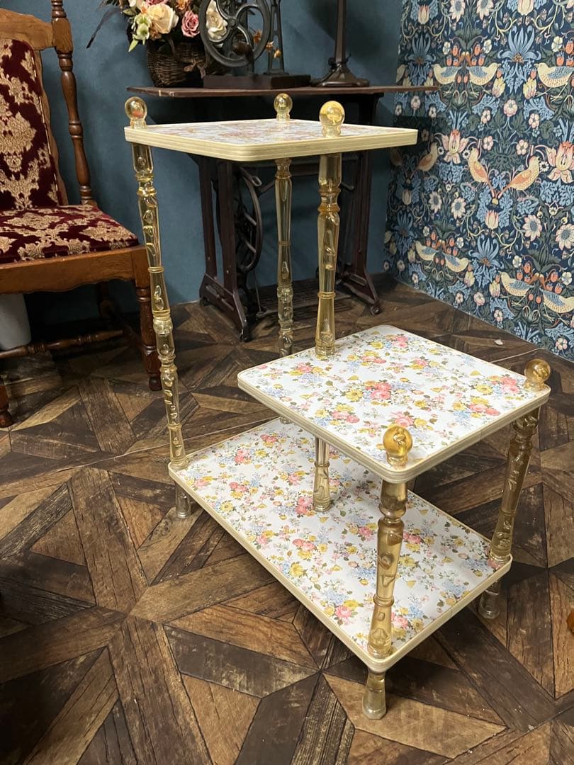 希少 気泡 花柄 レトロポップ 昭和レトロ 棚インテリア アンティーク 当時物