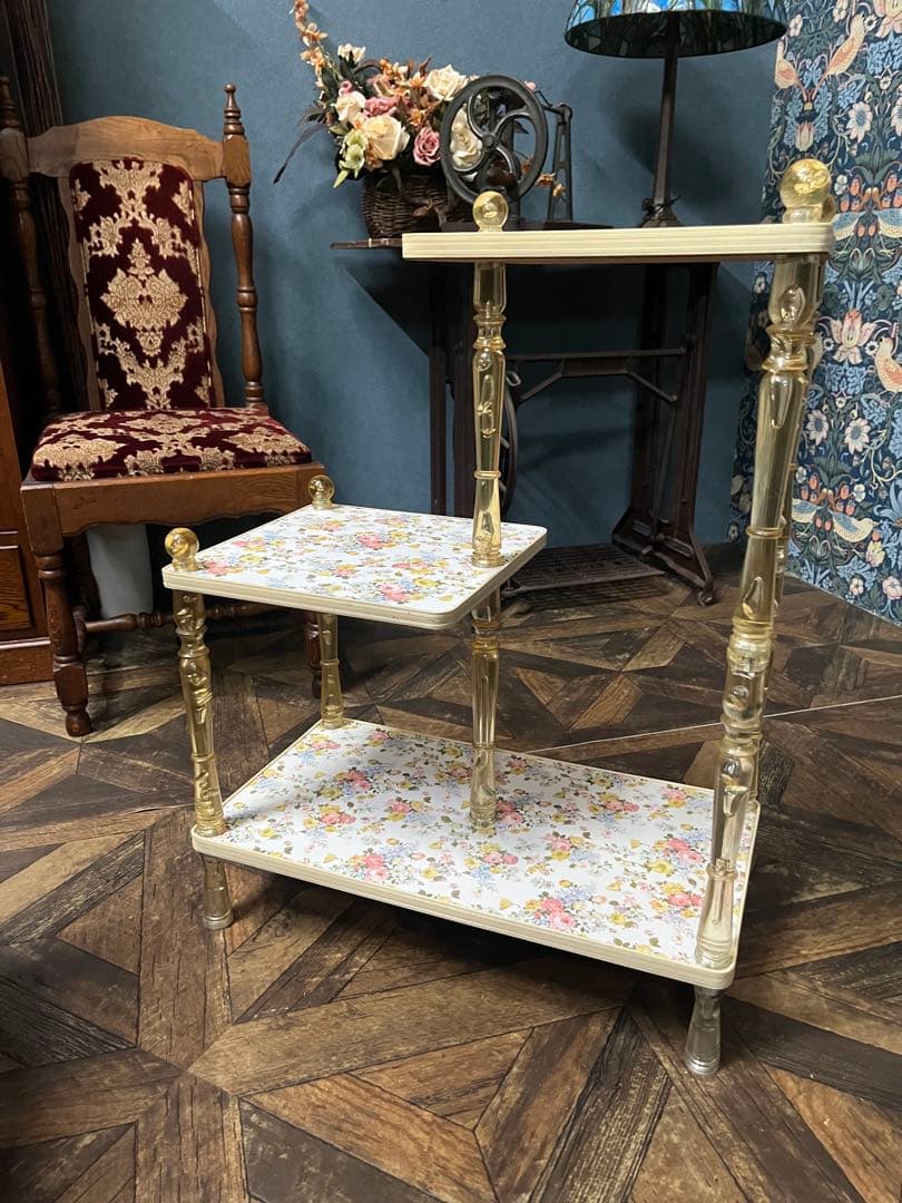 希少 気泡 花柄 レトロポップ 昭和レトロ 棚インテリア アンティーク 当時物